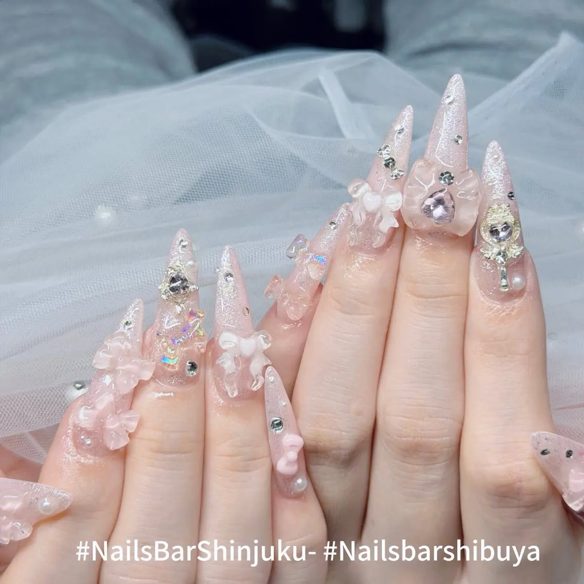 ネイル 長さ出し フレンチネイル ジェルネイル 韓国ネイル ロングネイル NAILS BAR SHINJUKUのネイルデザイン