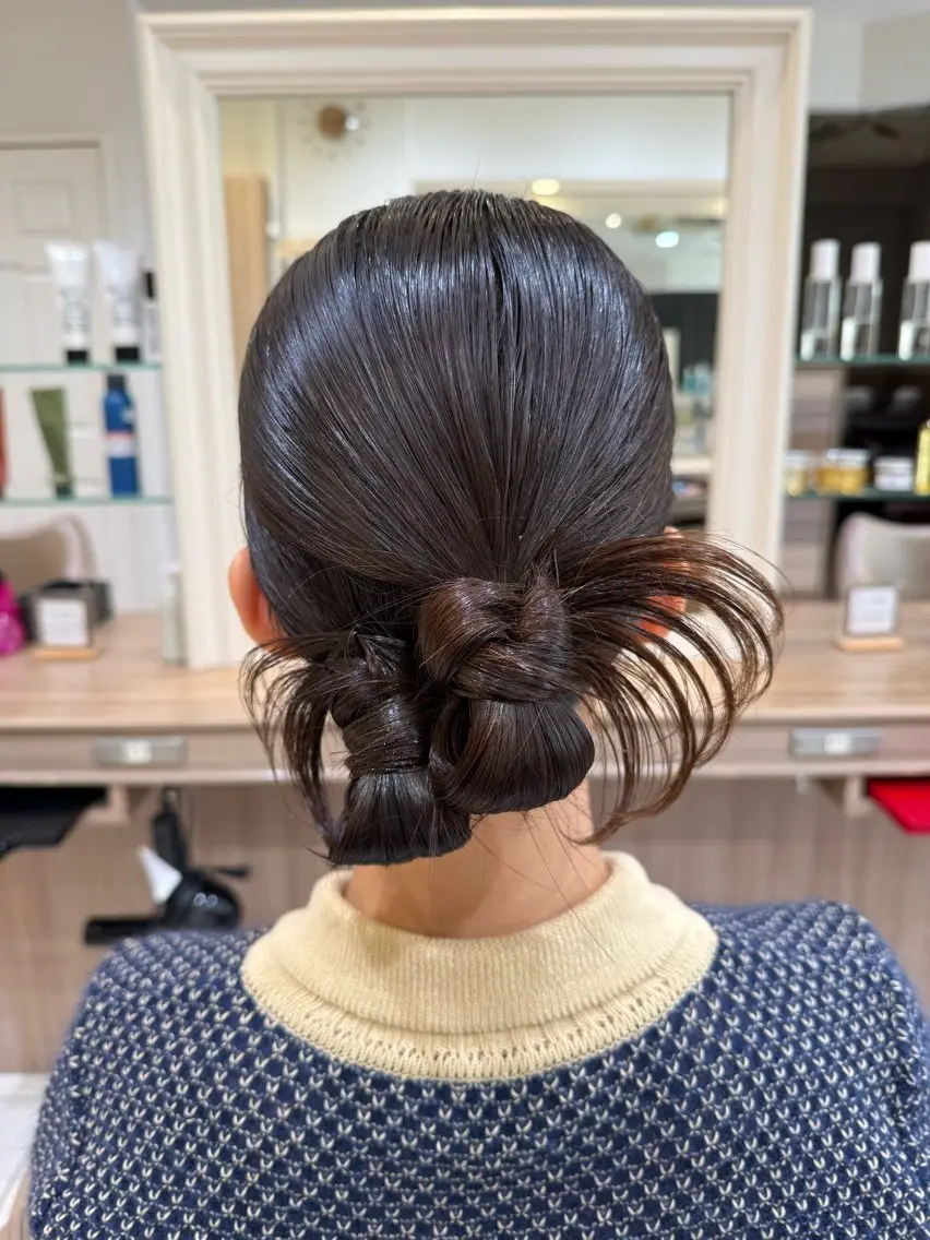 セミロング ヘアアレンジ ヘアセット 韓国ヘアメイク🎀/ 縮毛矯正✨山本媛香のヘアスタイル