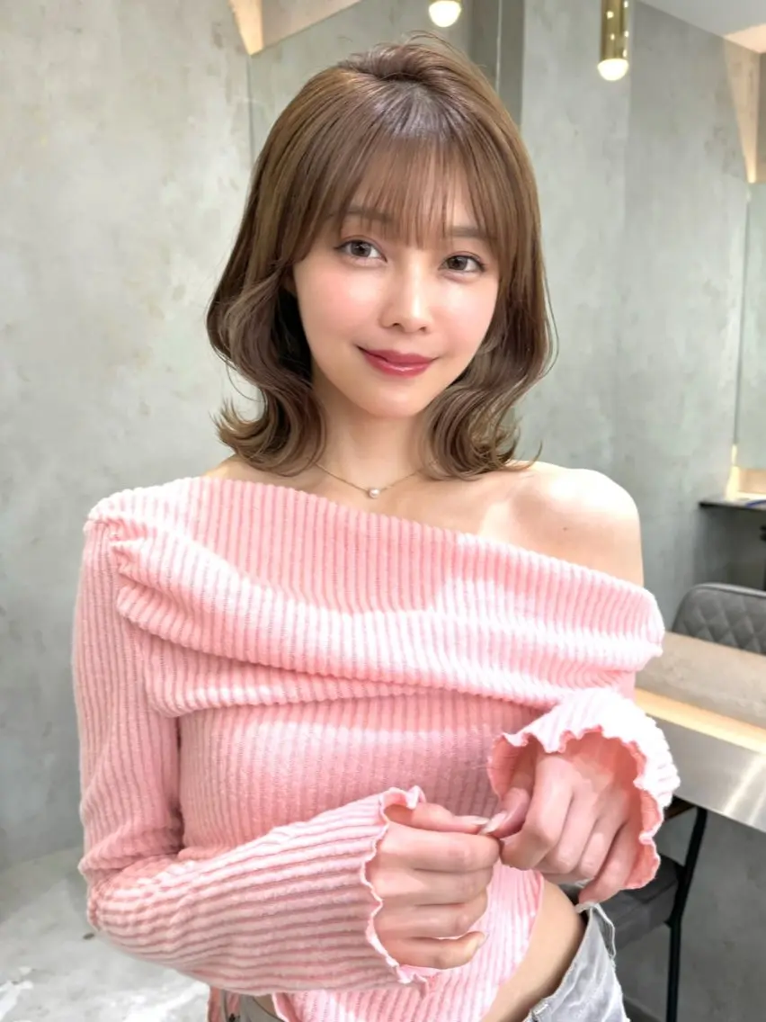 ショート カラー カット トリートメント 莉乃/縮毛矯正/髪質 改善/艶カラーのヘアスタイル