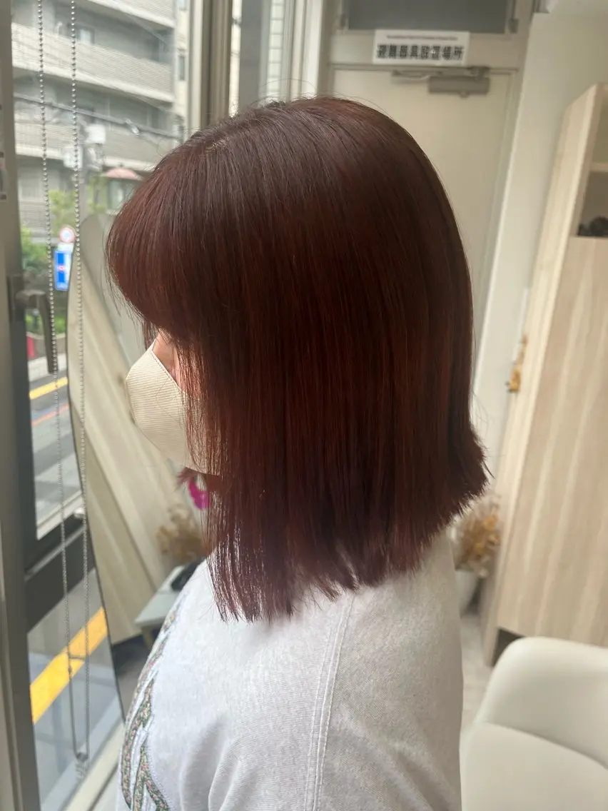 ミディアム カラー ブラウンカラー オレンジ オレンジブラウン ナチュラルヘア🦋 のの  YECCAのヘアスタイル