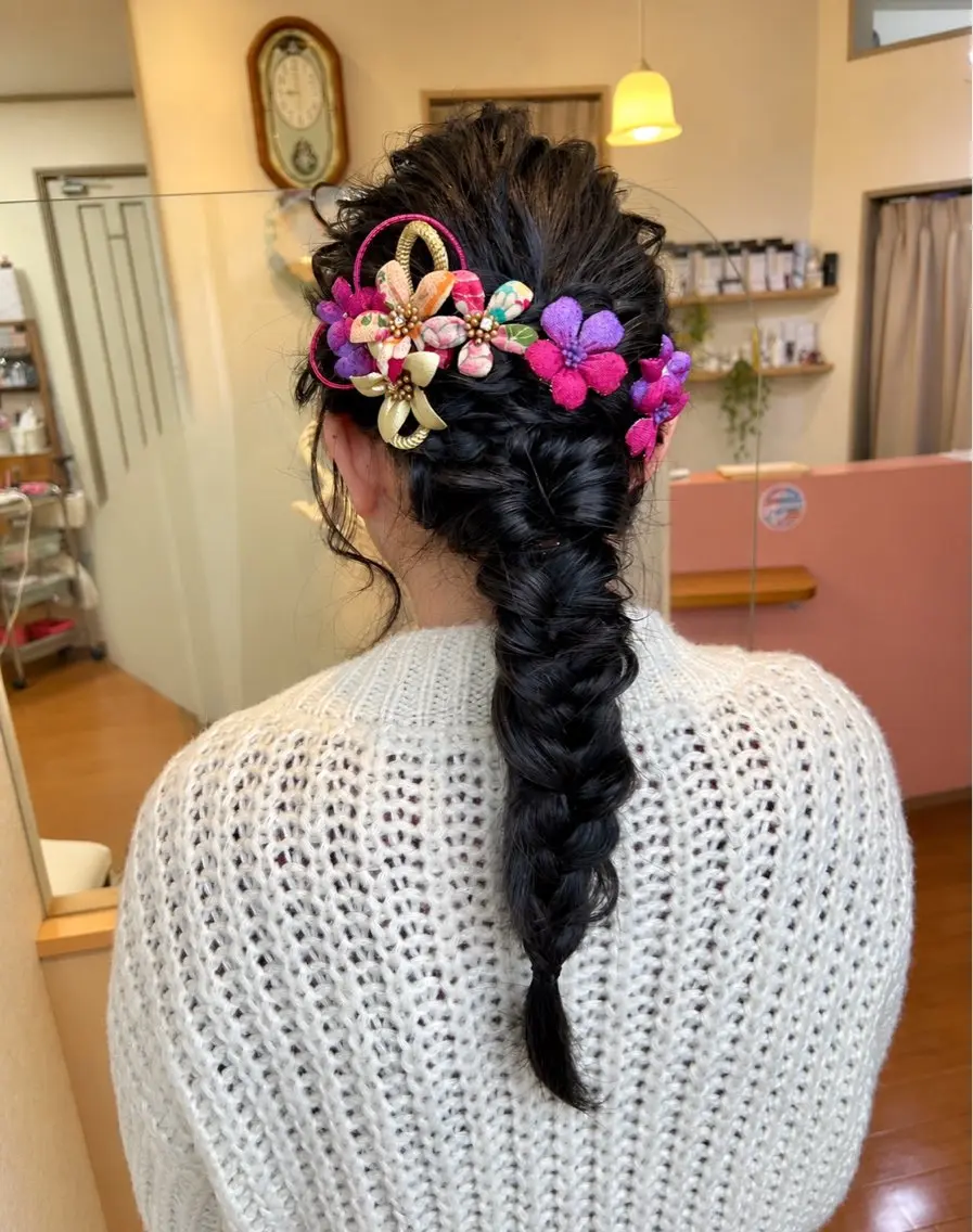 ロング ヘアアレンジ 成人式 柴田 いずみのヘアスタイル