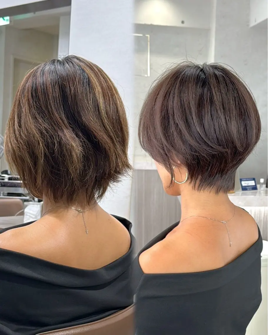 ショート カラー カット ヘアカラー トリートメント 佐藤優晟/カラー/ 癖毛ショート/表参道のヘアスタイル
