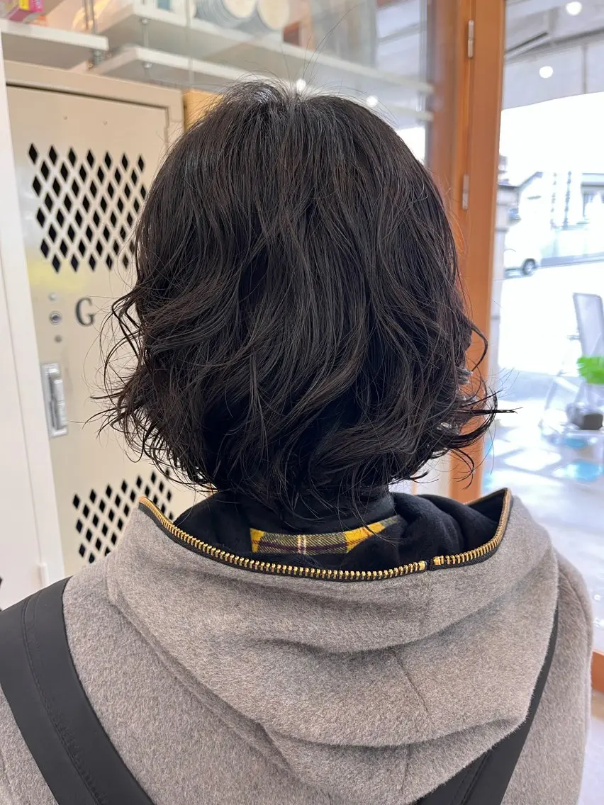 ミディアム パーマ ミディアムパーマ ボブ 森田 菜留美のヘアスタイル