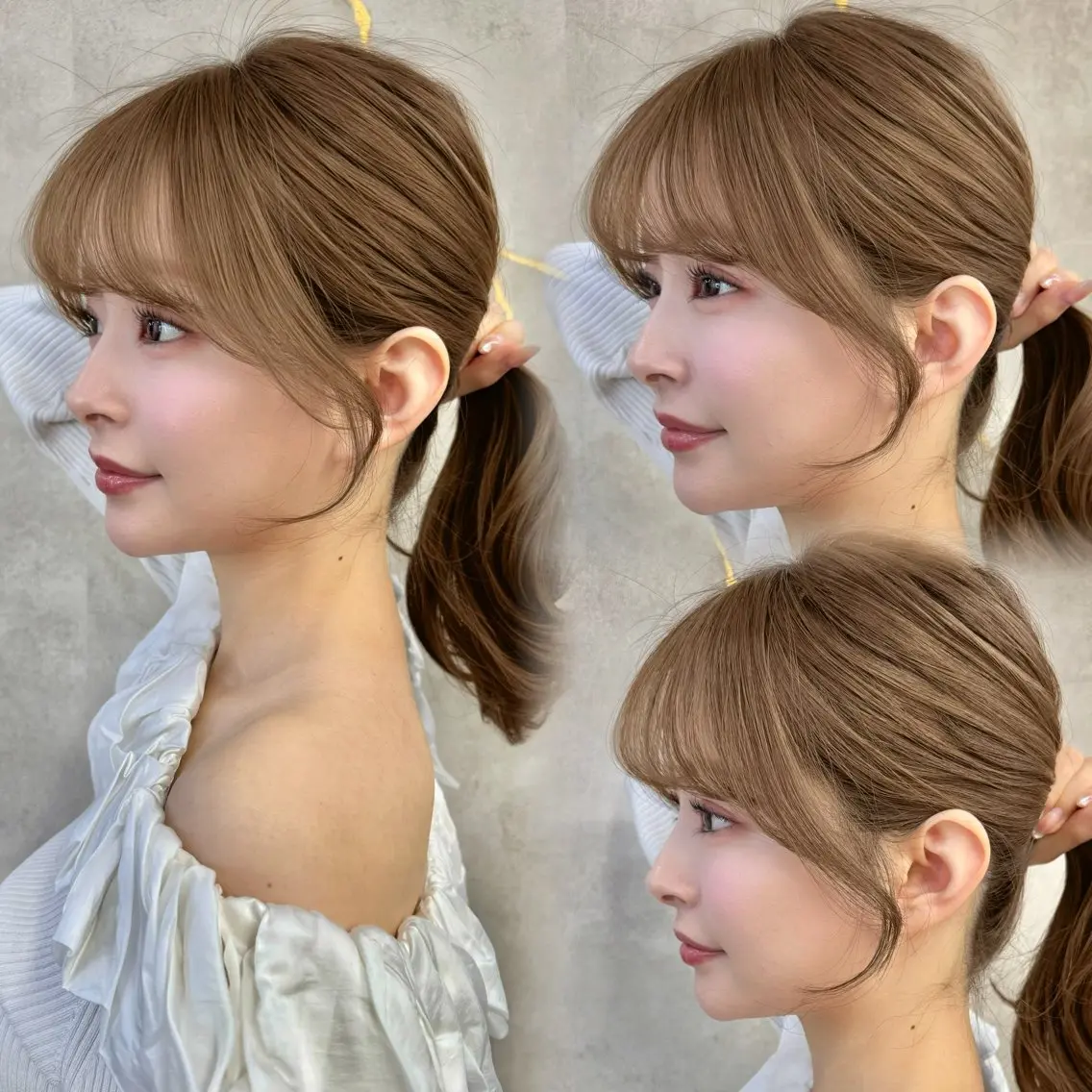 セミロング ヘアカラー ミルクティーベージュ /髪質改善hanaのヘアスタイル