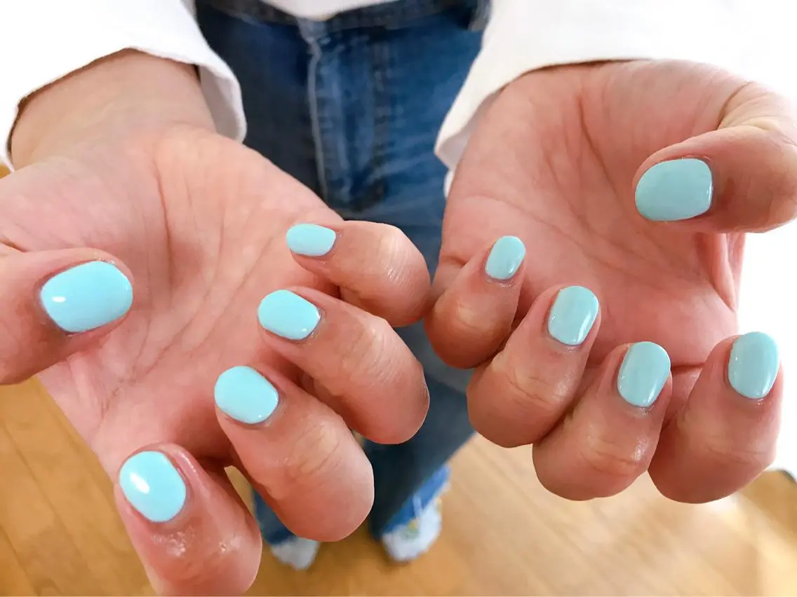 ネイル ブルー ハンドネイル mogunail &blowのネイルデザイン