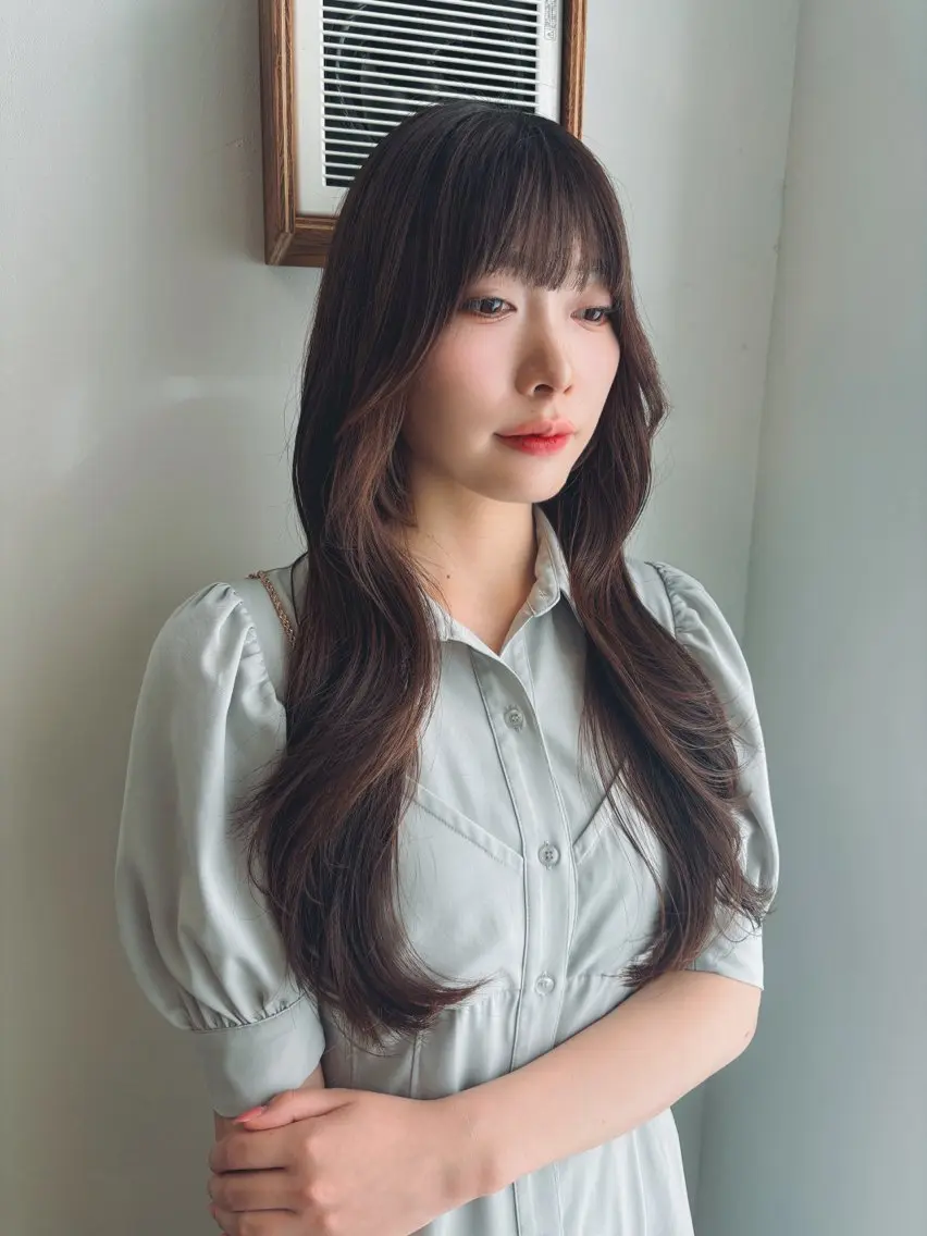 ロング レイヤーカット 【韓国レイヤー特化 ハッシュカット】のヘアスタイル