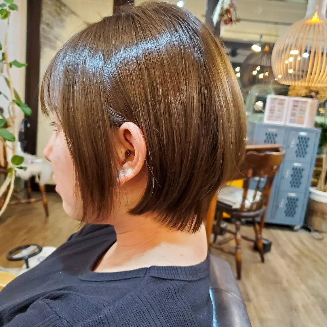 ショート カラー ショートボブ ベージュカラー ボブ ショートヘア カット ヘアカラー トリートメント 韓国レイヤー柔らかい 地毛風縮毛矯正／マツのヘアスタイル