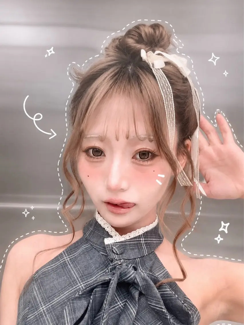 ヘアアレンジ ヘアセット つばさ☁️ 中韓MIXスタイルのヘアスタイル