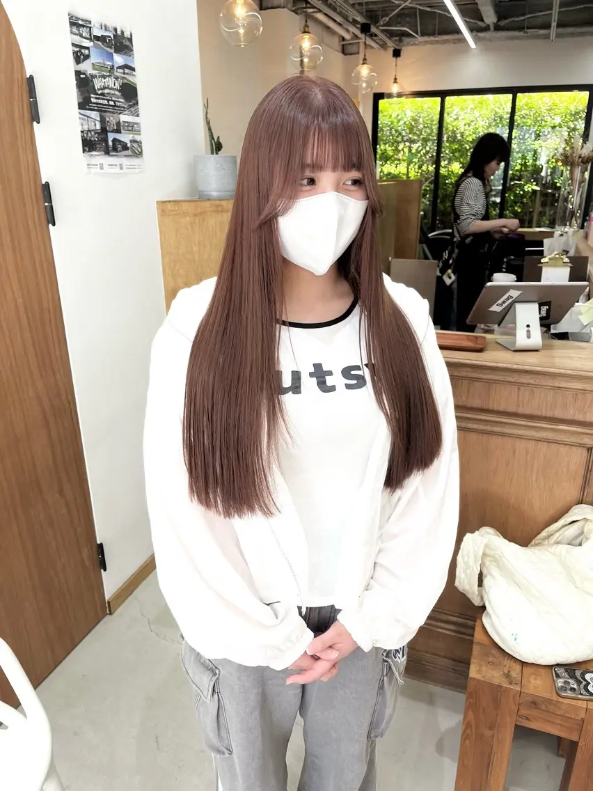 ロング カラー ヘアアレンジ ブリーチ ダブルカラー ブリーチなしカラー ena/ブリーチなし 透明感・レイヤー🎀のヘアスタイル