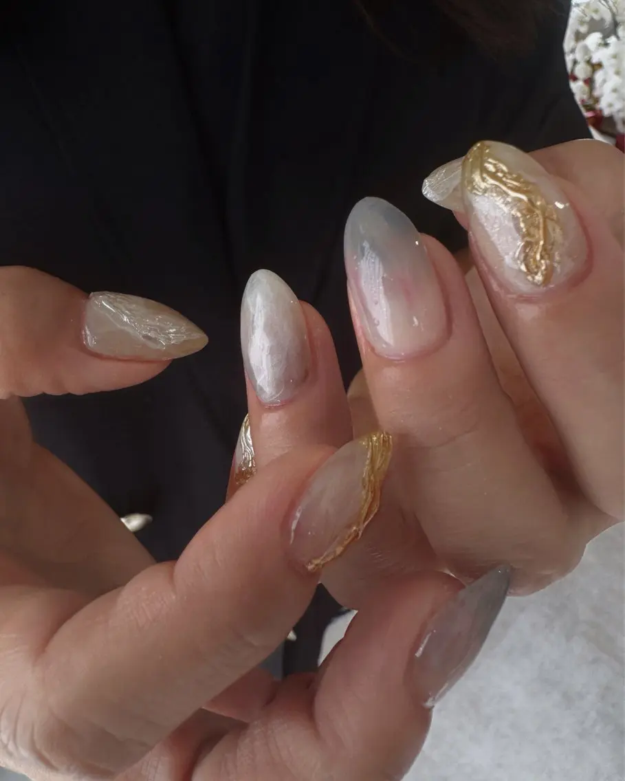 【Hand】持ち込みデザイン♪指5本アート 他の指ワンカラーの写真