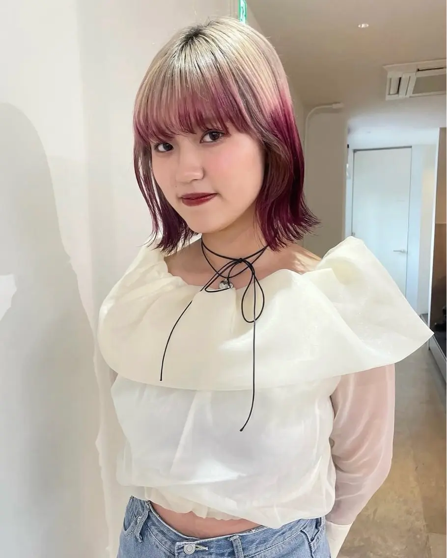 ミディアム カラー ヘアカラー ナナ 福岡美容室のヘアスタイル