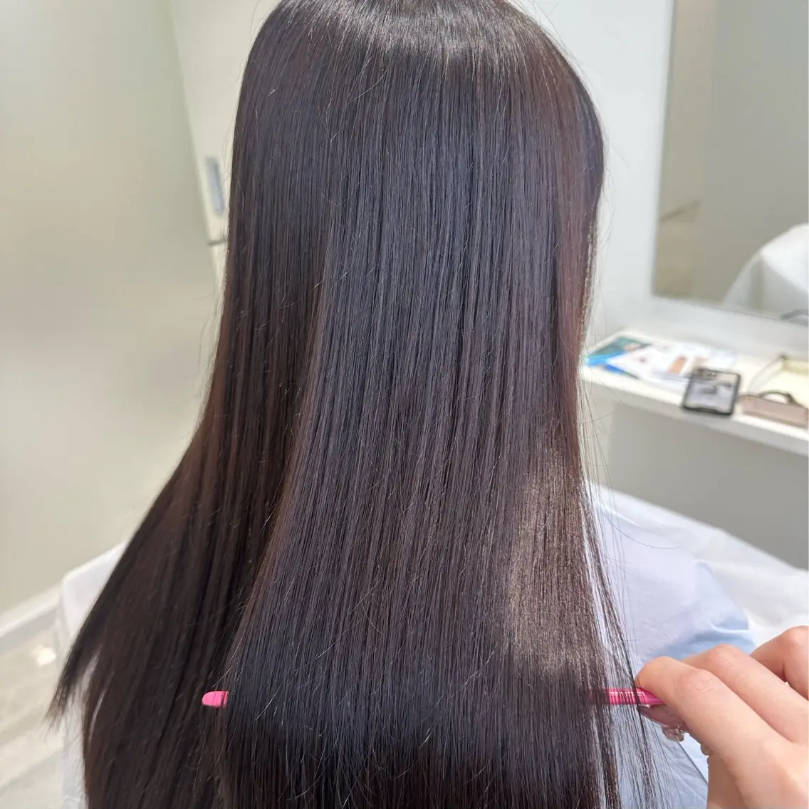 ロング カラー ロングレイヤー アディクシーカラー ブラウンカラー グレージュ イルミナカラー 韓国𝐻𝑎𝑖𝑟 🇰🇷🖤ハラのヘアスタイル