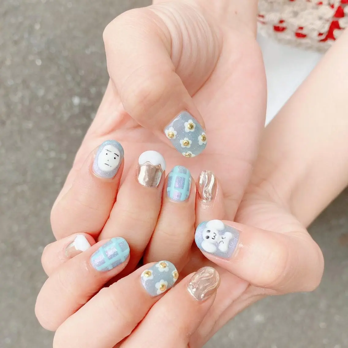 ミディアム カラー パーマ ヘアアレンジ メンズ キッズ ネイル マツエク・マツパ アイブロウ アートネイル フラワーネイル ジェルネイル ミラーネイル パラジェル ハンドネイル Salon Ｋのネイルデザイン