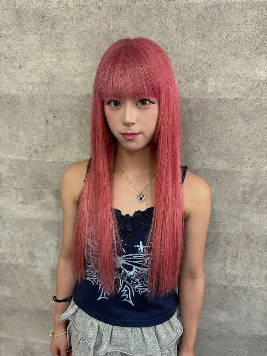 ロング ヘアカラー エクステ 外れにくいエク💚 EST梅田TAKIのヘアスタイル