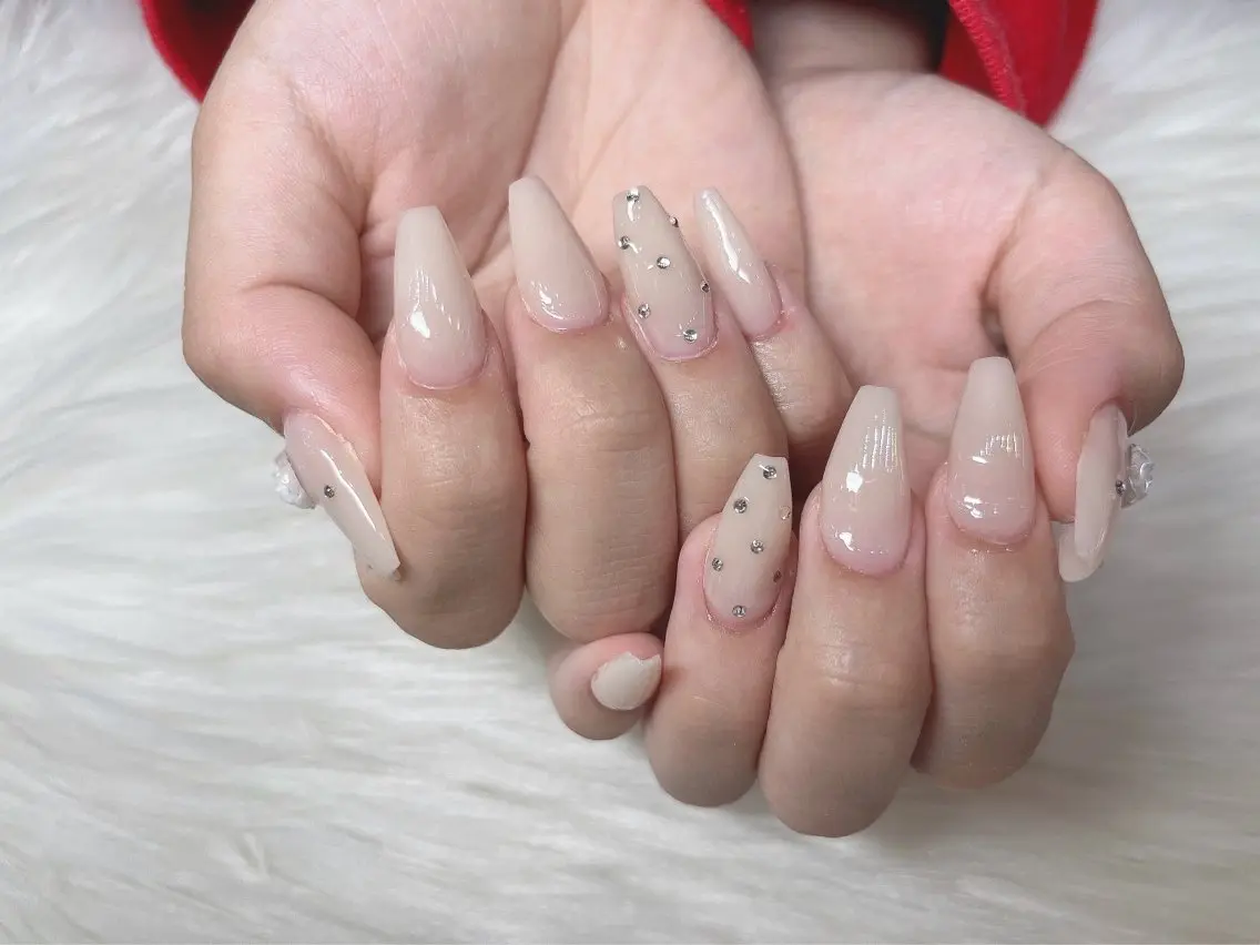 ネイル ワンカラーネイル スカルプネイル nailcute 大野のネイルデザイン