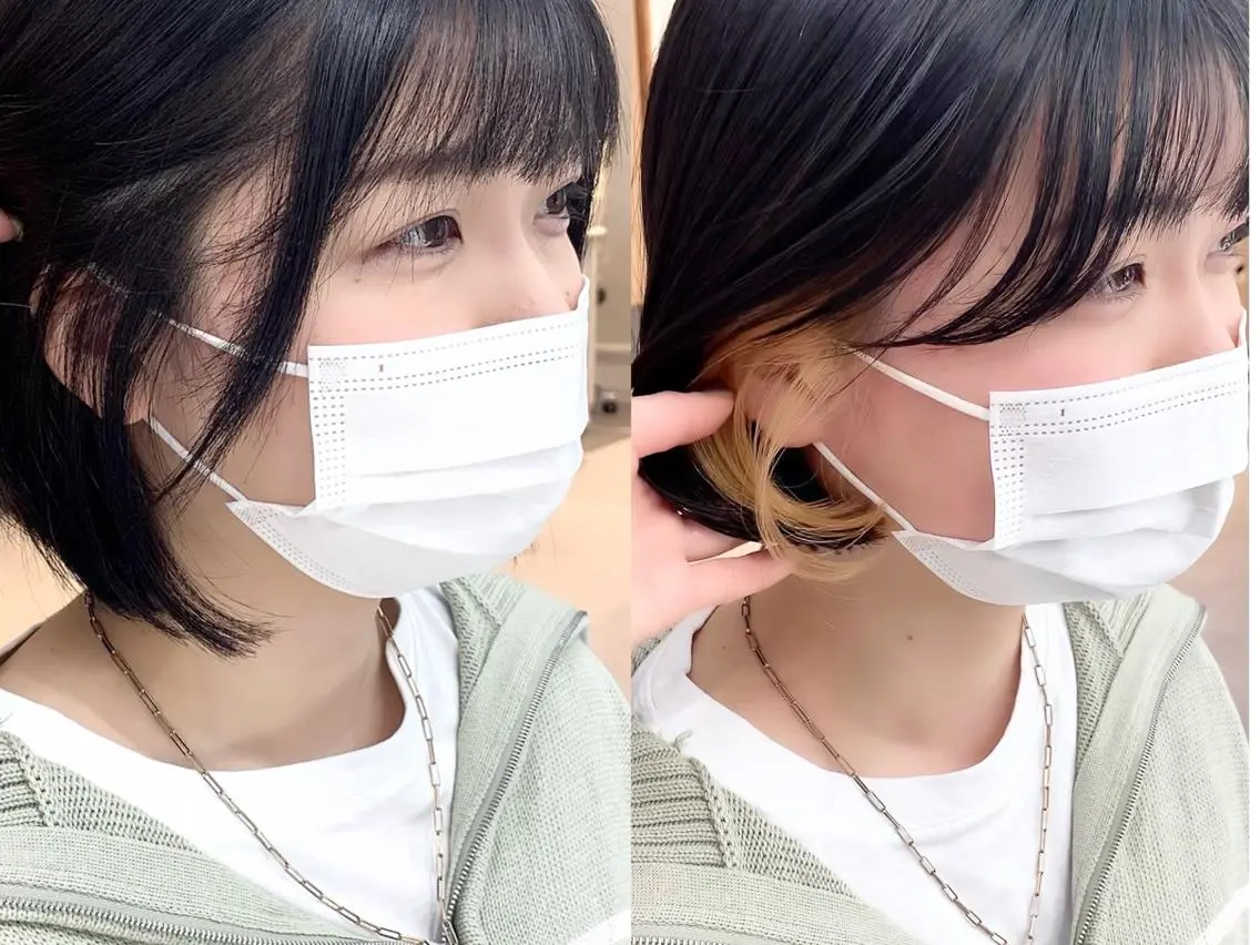 ミディアム カラー パーマ ヘアアレンジ メンズ キッズ ネイル マツエク・マツパ アイブロウ 似合せレイヤー／ 柔らか透明感カラーのヘアスタイル