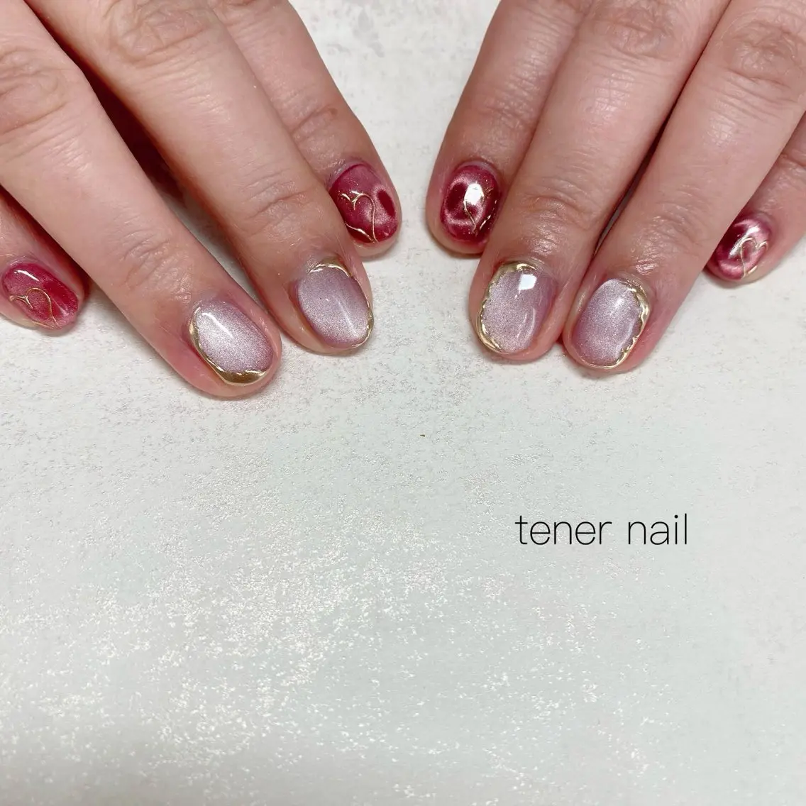 ネイル ハート マグネットネイル ハンドネイル テネルネイル tener nailのネイルデザイン