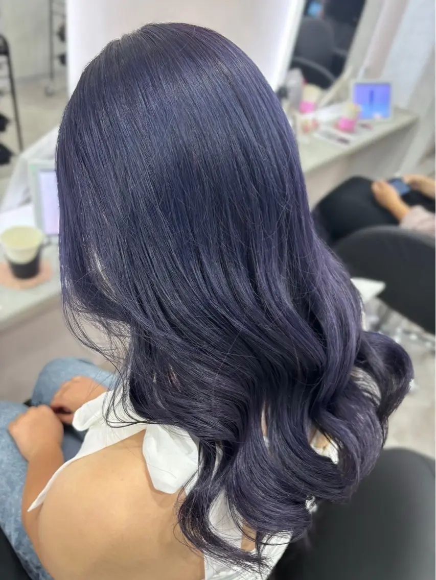 セミロング カラー ♡韓国ハイトーンモテ カラー🧡ᩚMIKUのヘアスタイル