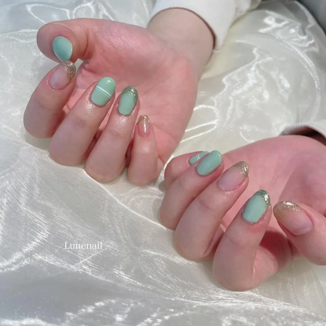 ミディアム ハンドネイル Lune nailのネイルデザイン