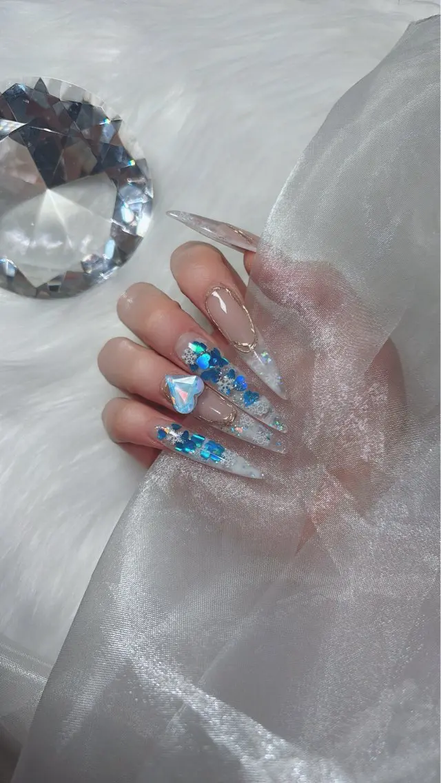 ネイル フラッシュネイル ラメ(グリッター) ロングネイル ハンドネイル Kayo 💅のネイルデザイン