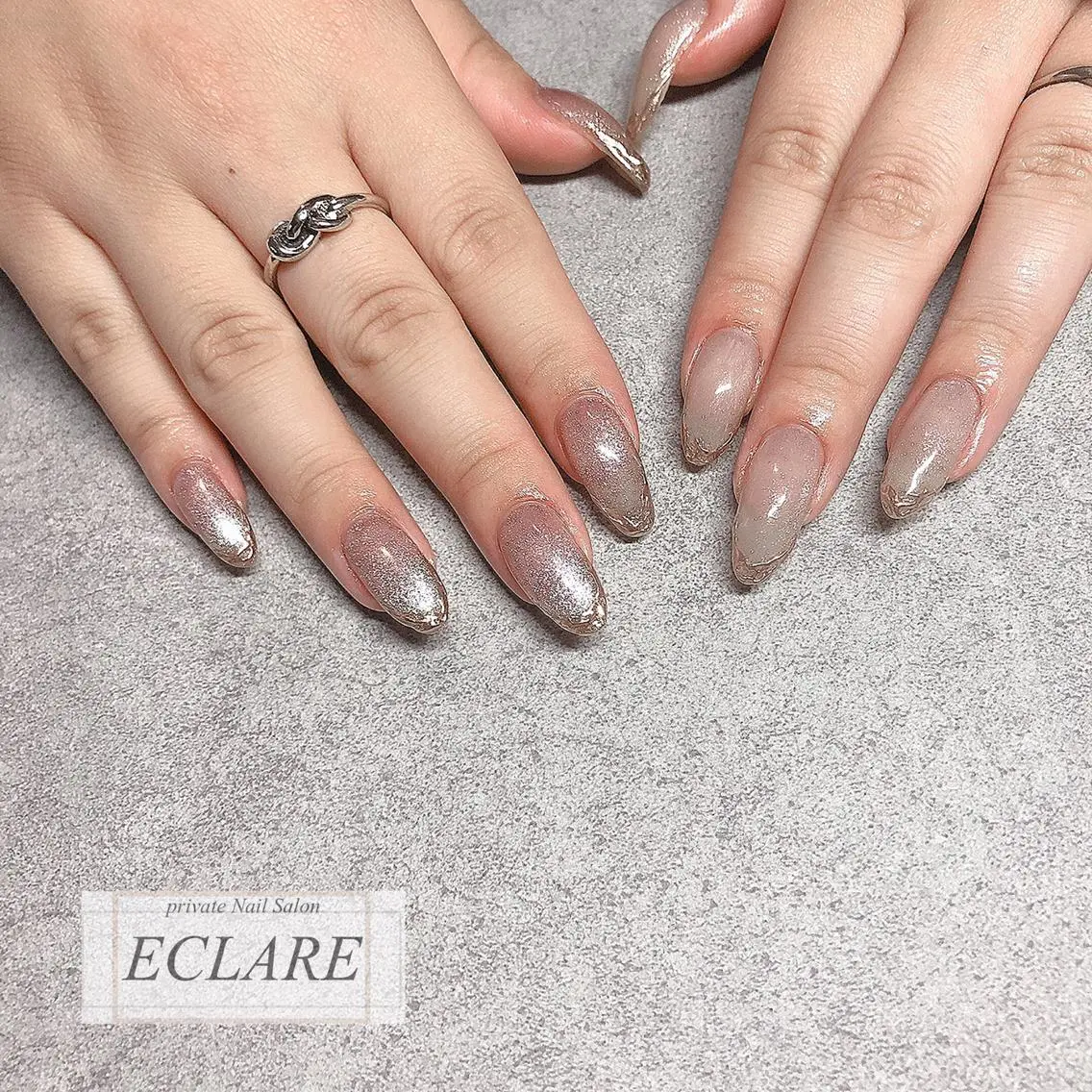 ネイル アートネイル ブラウン フットネイル フレンチネイル ジェルネイル Nail Salon ECLAREのネイルデザイン
