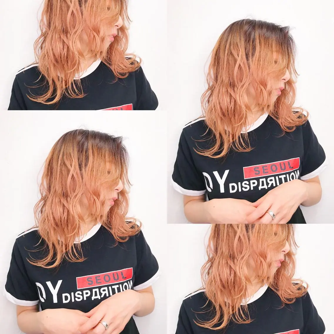 セミロング カラー ヘアアレンジ TAKUMAブリーチ /切りっぱなし🪽のヘアスタイル