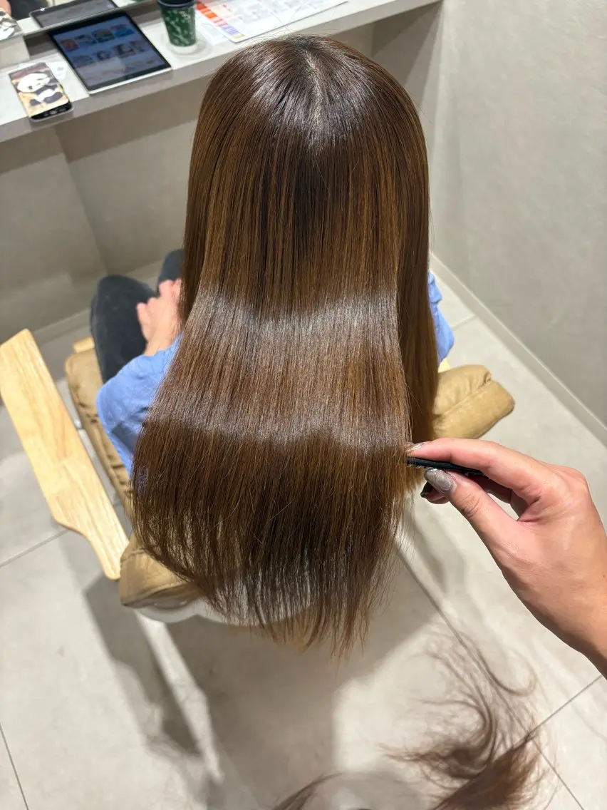 ロング パーマ カット 縮毛矯正 💜N°大分💜 三浦のヘアスタイル