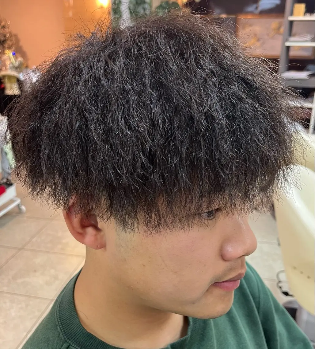 ミディアム パーマ メンズ パーマ 熊谷 拓海のヘアスタイル