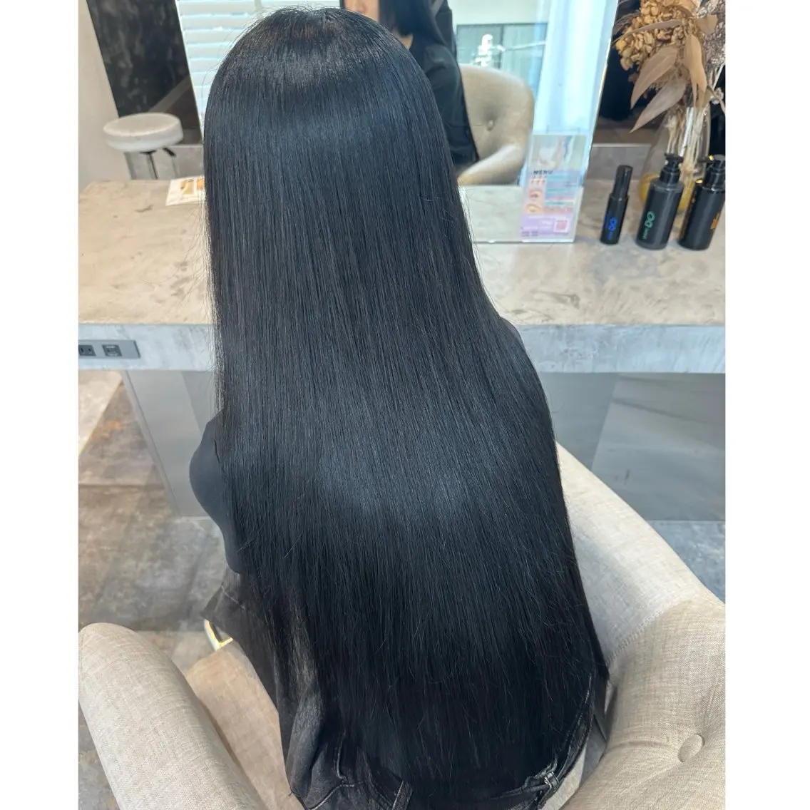 ロング カラー 黒髪 ブルーカラー ブルーブラック 透明感カラー ヘアカラー 🖤kana韓国ヘア 艶髪カラー特化🖤のヘアスタイル