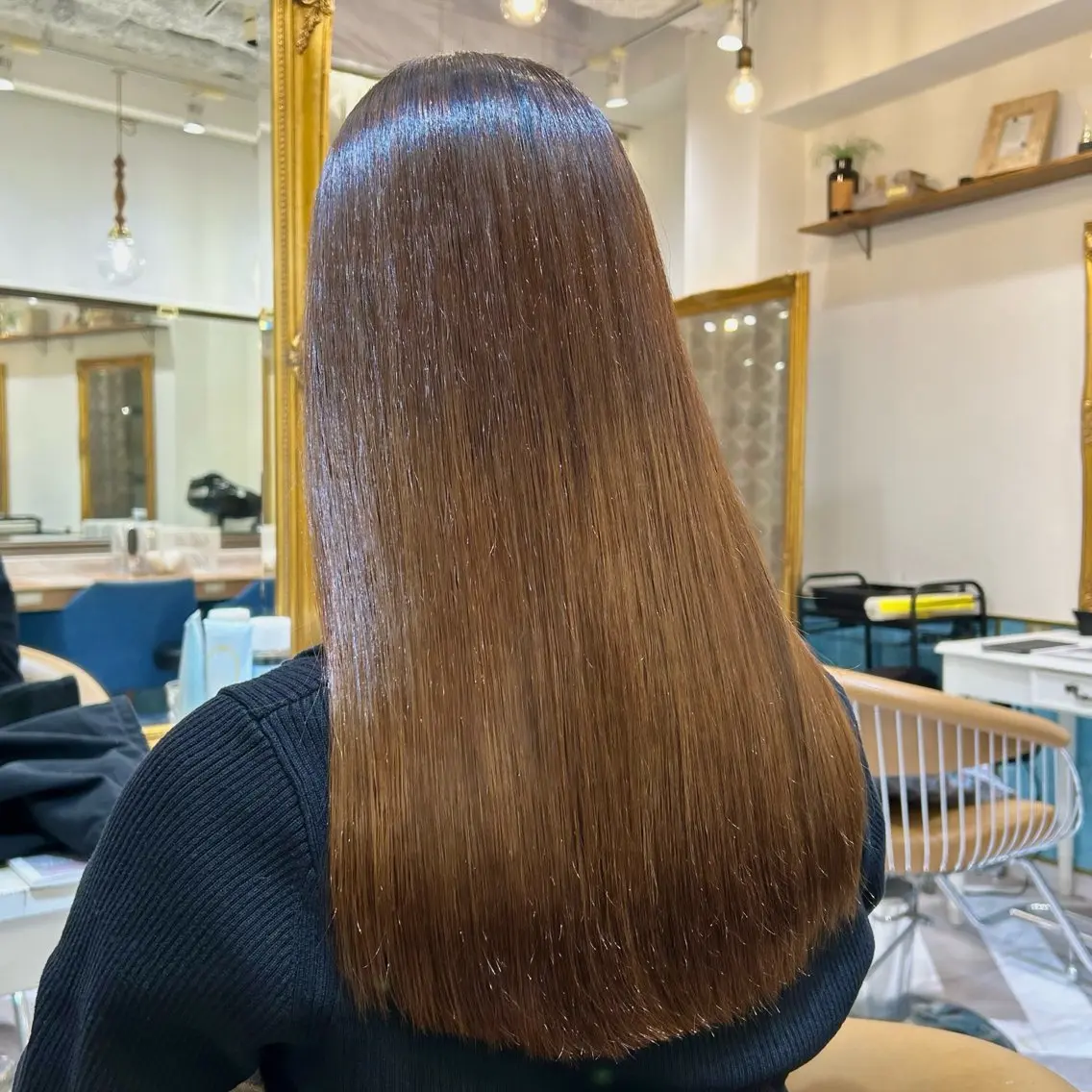 セミロング カラー ボブ 縮毛矯正 カット ヘアカラー 縮毛矯正 髪質改善【縮毛矯正】 北千住 田邉 澪のヘアスタイル