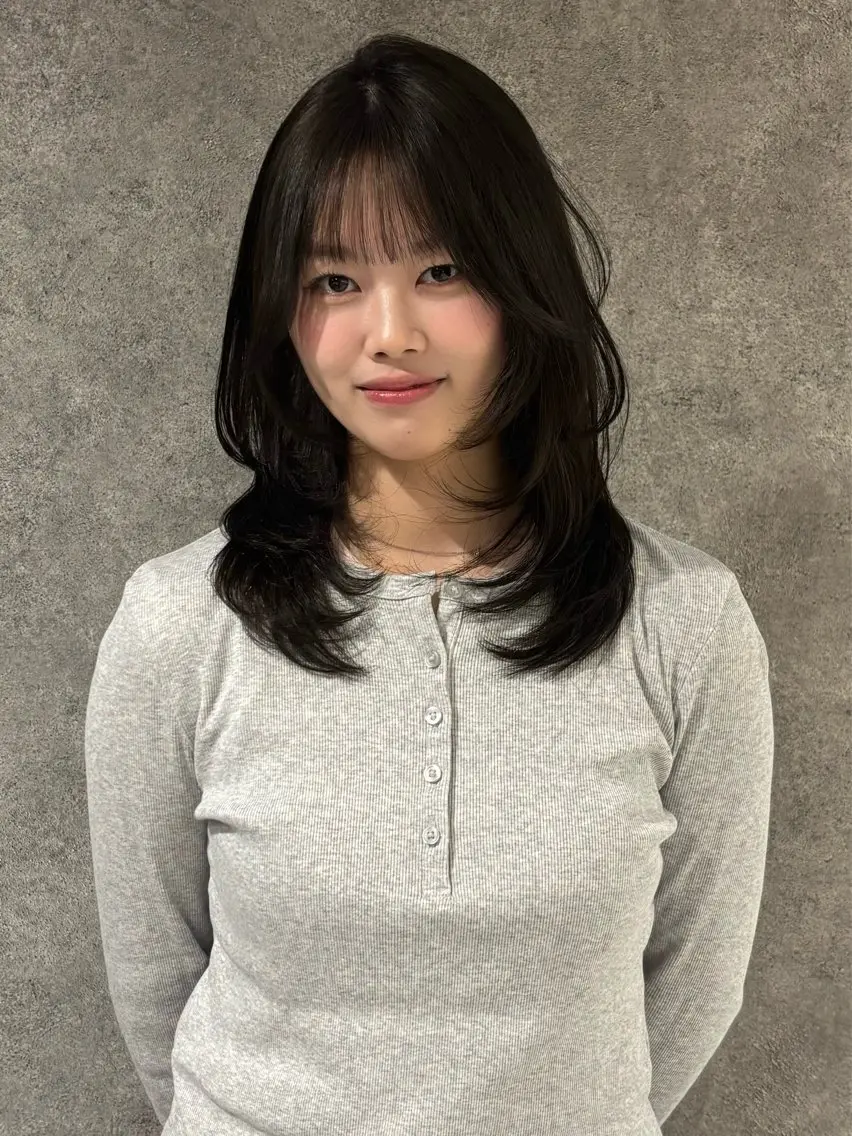 ミディアム 髪質改善 韓国風ヘア レイヤーカット トリートメント カット トリートメント RURI韓国ボブ 🇰🇷タッセルボブのヘアスタイル