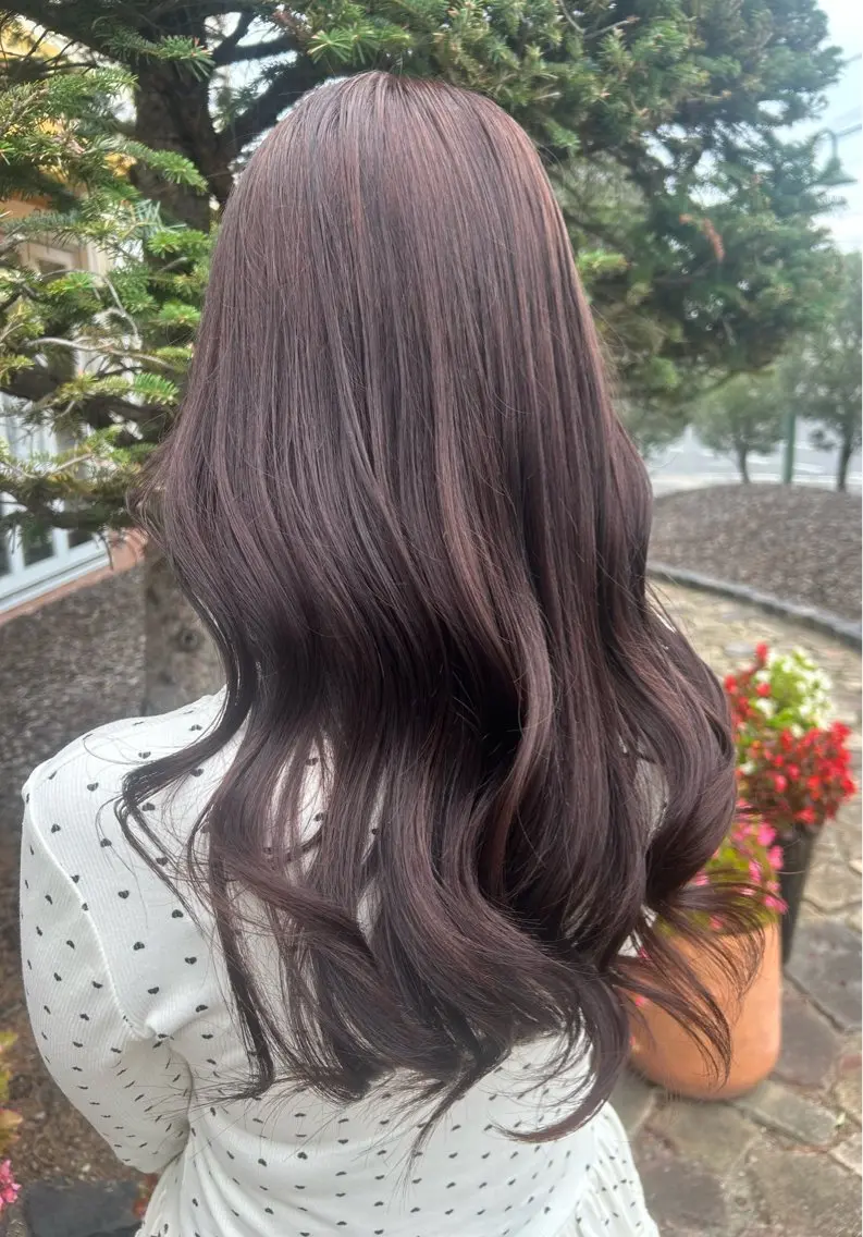 ロング カラー ブラウンカラー ピンクカラー トリートメント ヘアカラー 片山 夏帆のヘアスタイル