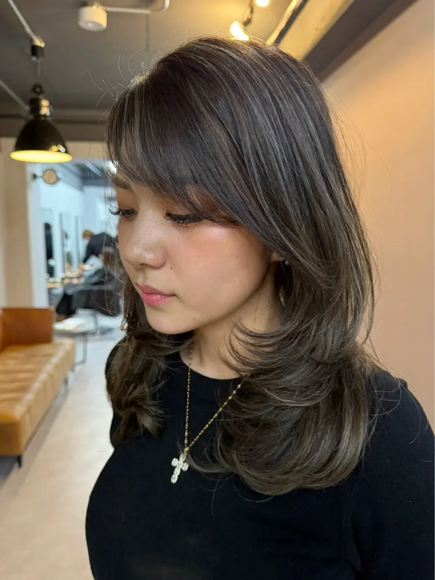 ミディアム 坂田 春樹のヘアスタイル