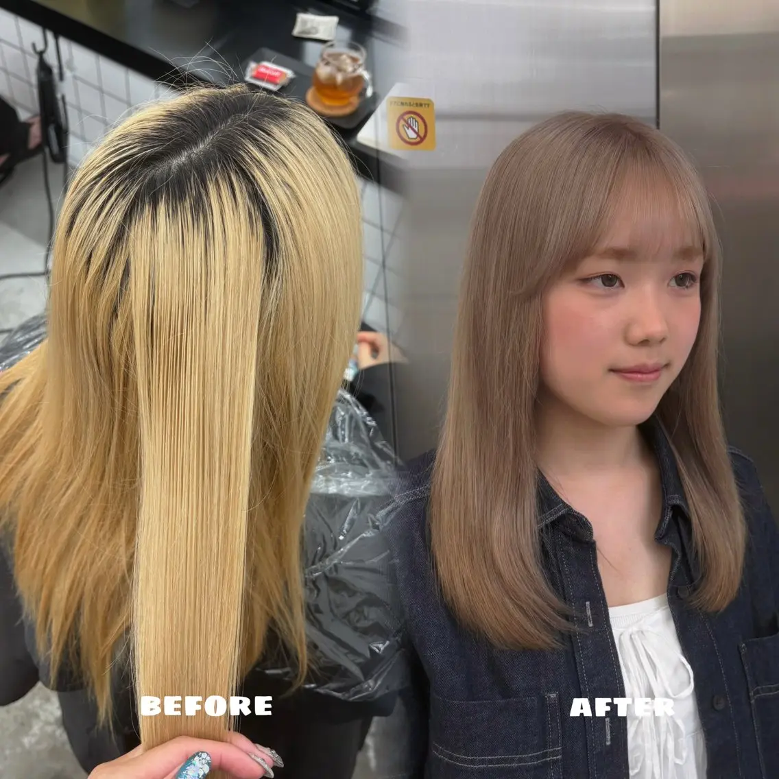 セミロング カラー ベージュカラー ミルクティーベージュ カット ヘアカラー 🌟ゆりあ🌟 JILLSTUDIOのヘアスタイル