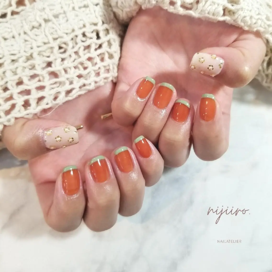ネイル フレンチネイル ハンドネイル nijiiro🌈 サトウのネイルデザイン