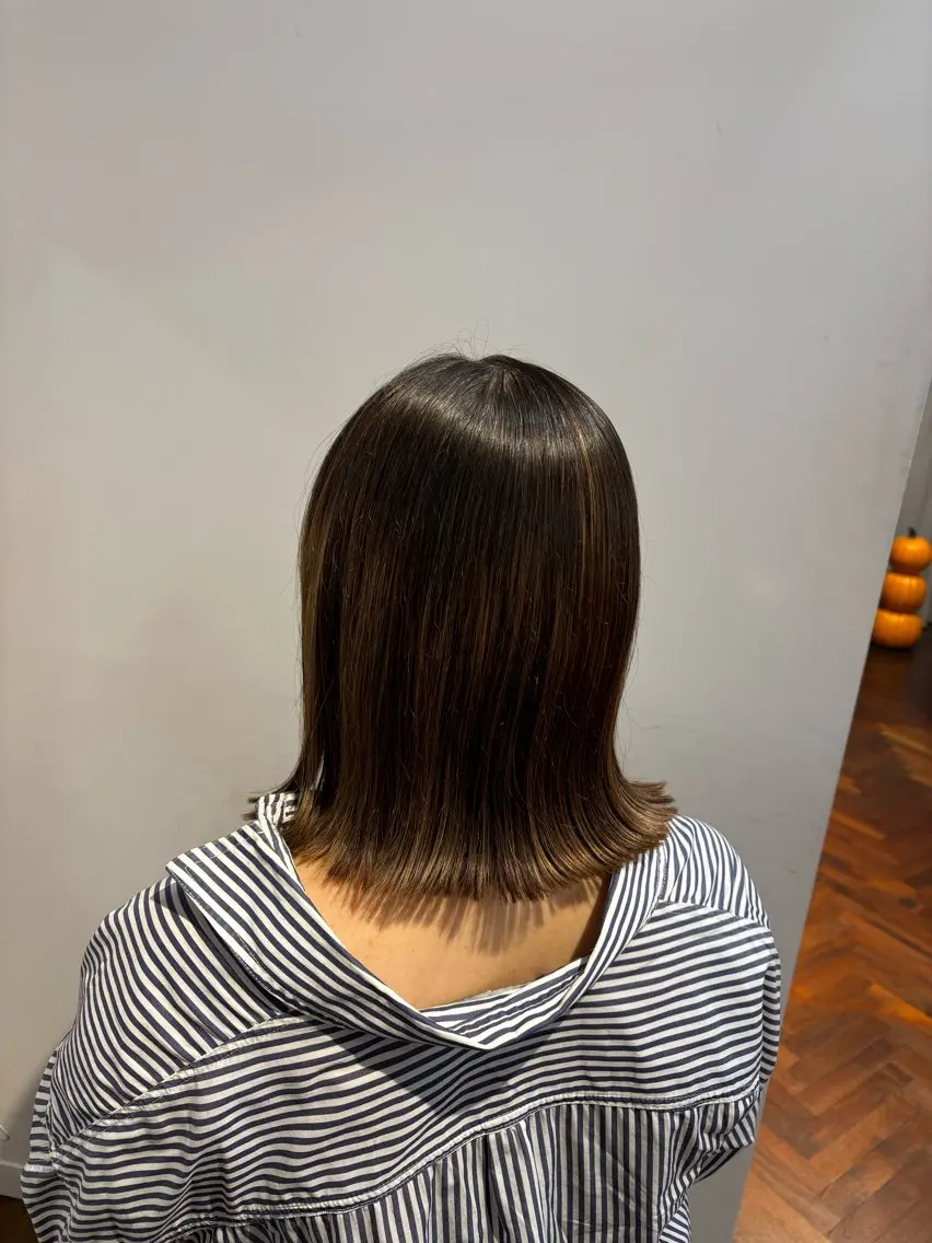 セミロング 外ハネヘア 田中来夢 Jr.スタイリストのヘアスタイル
