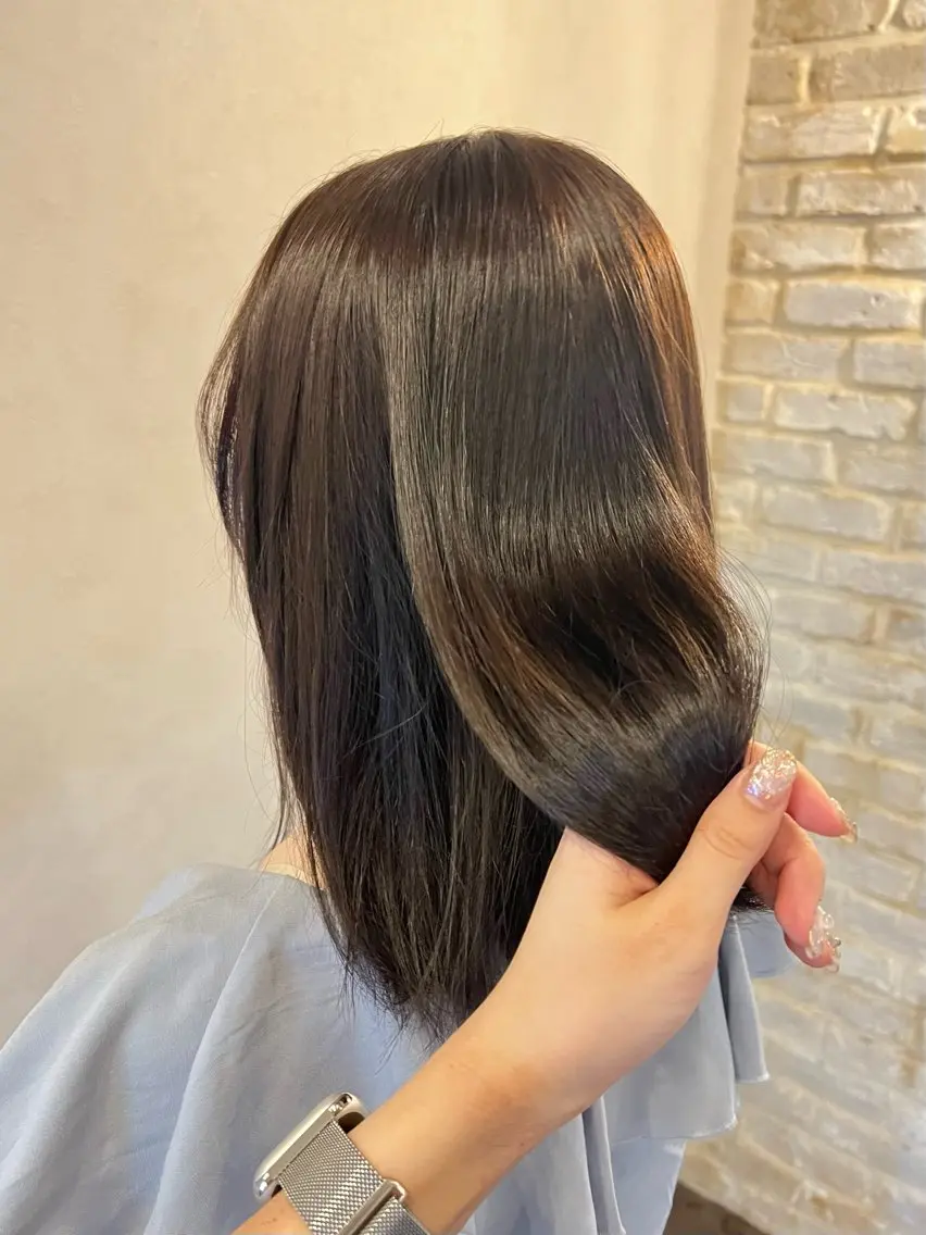ミディアム パーマ 縮毛矯正 透明感style 🌿 ASUKAのヘアスタイル
