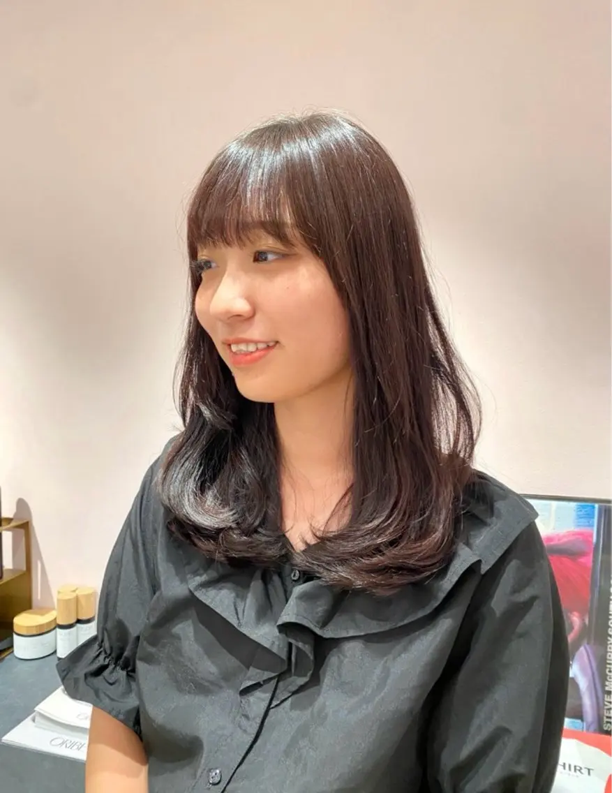 ミディアム ミディアムパーマ 外ハネヘア 🌷nanami 縮毛矯正🌷のヘアスタイル