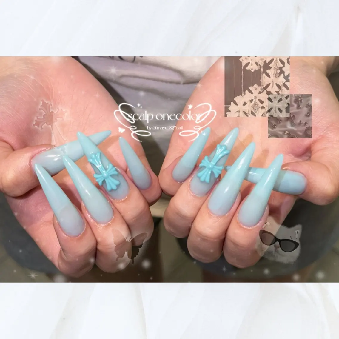 ネイル 長さ出し フラッシュネイル 韓国ネイル マグネットネイル ワンホンネイル ハンドネイル 827nail mayu🐈🐾のネイルデザイン