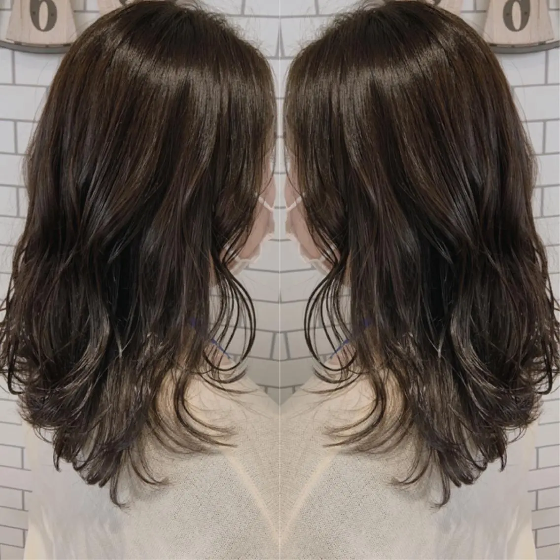 ミディアム カラー ヘアアレンジ 透明感カラー グレージュ イルミナカラー 韓国hair🦋 Nanaのヘアスタイル