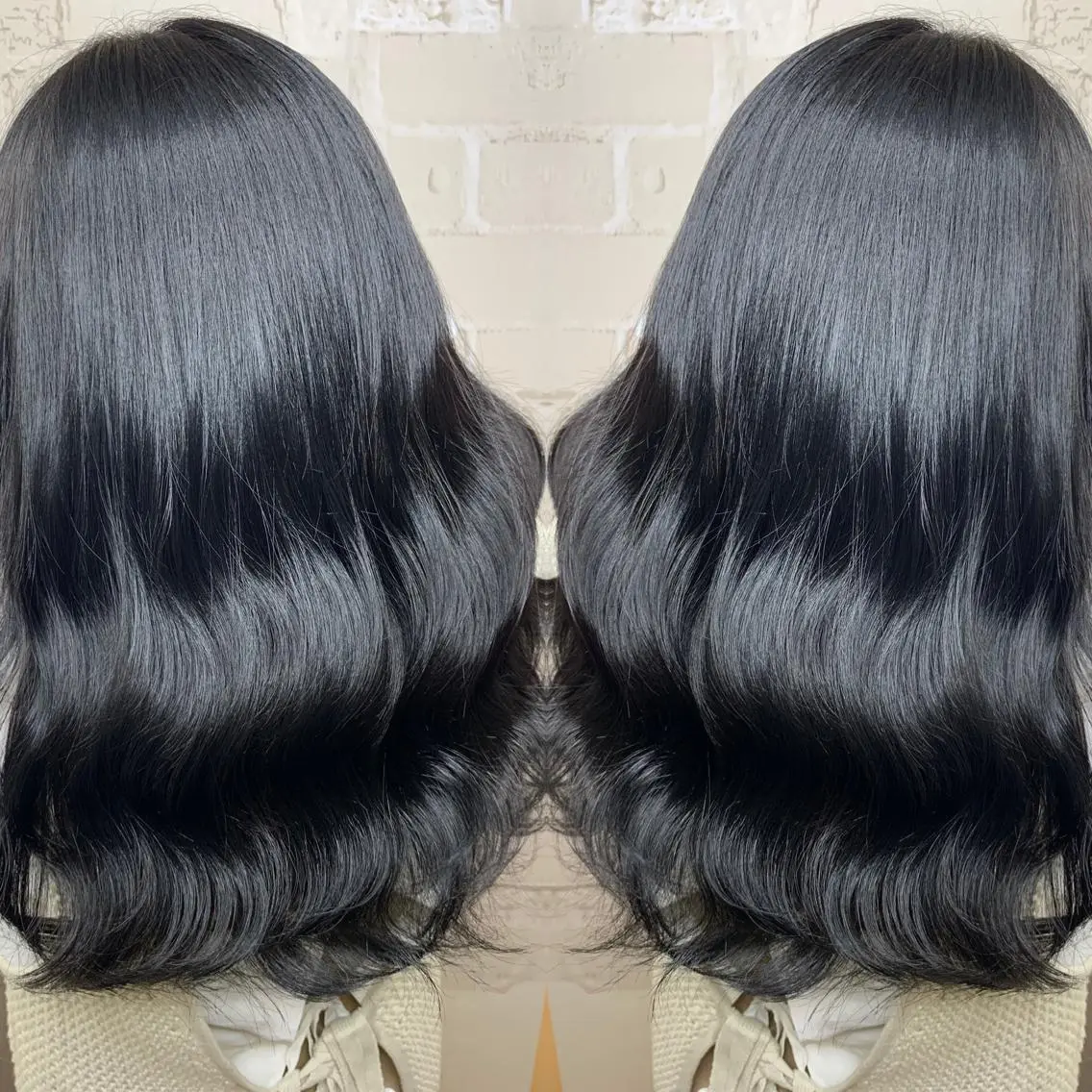 セミロング カラー ヘアアレンジ 韓国風🇰🇷うる艶 レイヤー/海青🫧のヘアスタイル