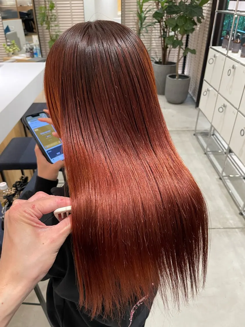 ロング ケアカラー 髪質改善 髪質改善&美髪矯正 専門美容師:植原瑞樹のヘアスタイル