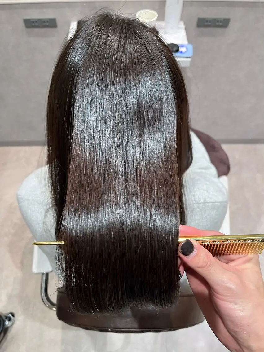ロング カット ヘアカラー 縮毛矯正 トリートメント 銀座⭐️髪質改善⭐️ 平中 留生のヘアスタイル
