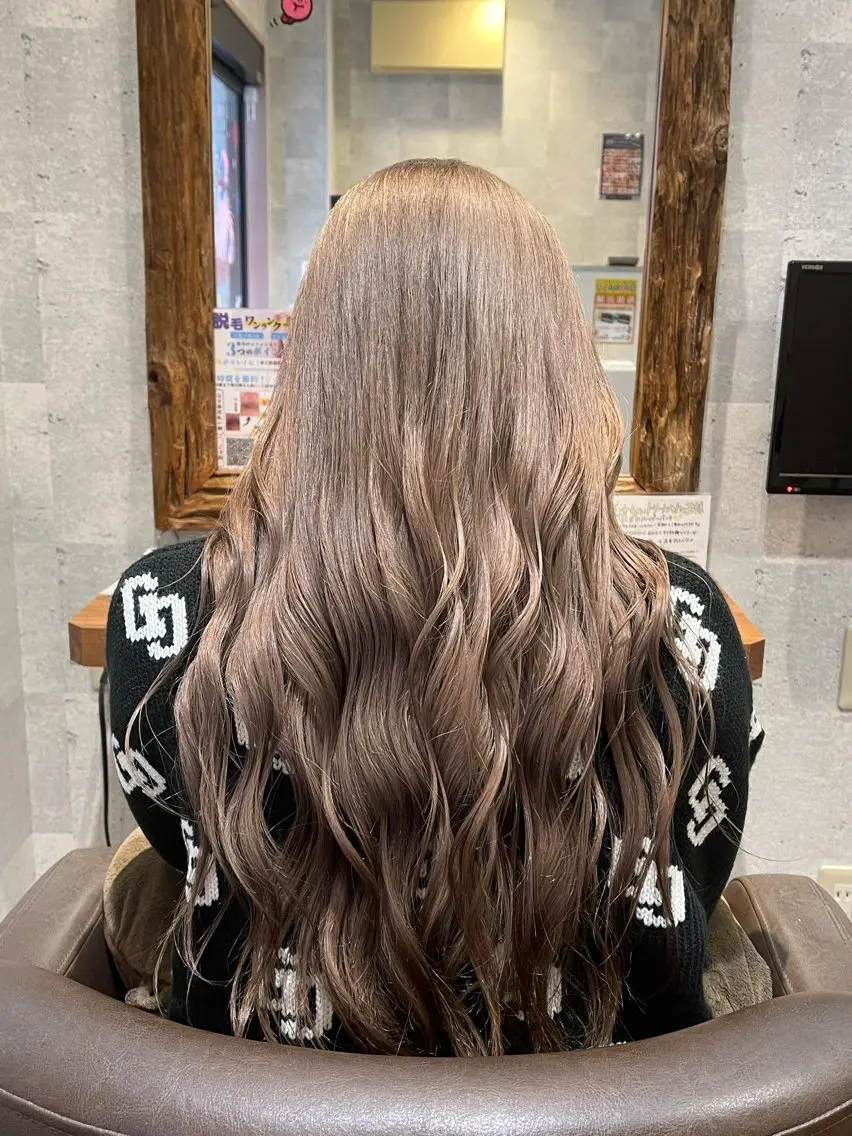 ロング カラー ヘアカラー 縮毛髪質改善カケル 透明感カラー✨のヘアスタイル