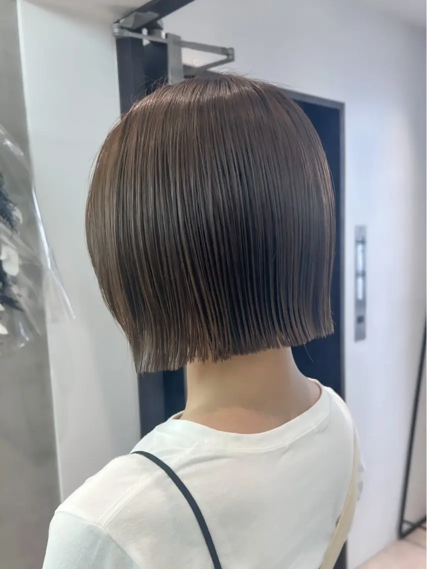 ミディアム カット ヘアカラー トリートメント ボブ/縮毛矯正 髪質改善/もえるのヘアスタイル
