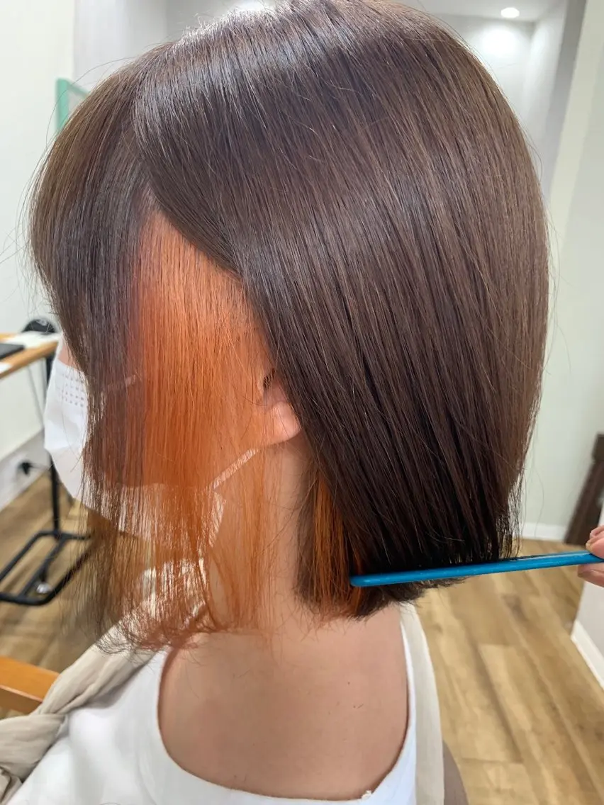 ミディアム カット ヘアカラー 竹原 徹のヘアスタイル