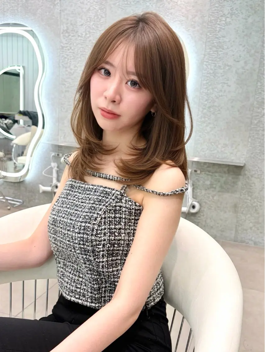 ミディアム カラー トリートメント 縮毛矯正ブリーチなし 🍒❤ゆうきのヘアスタイル
