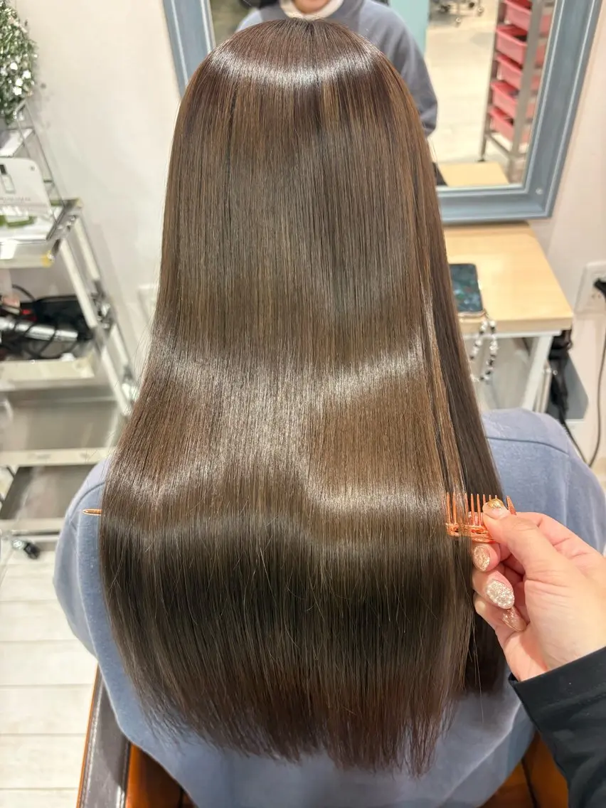 ✨赤み消しカラー✨ブリーチなしダブルカラー+トリートメントの写真