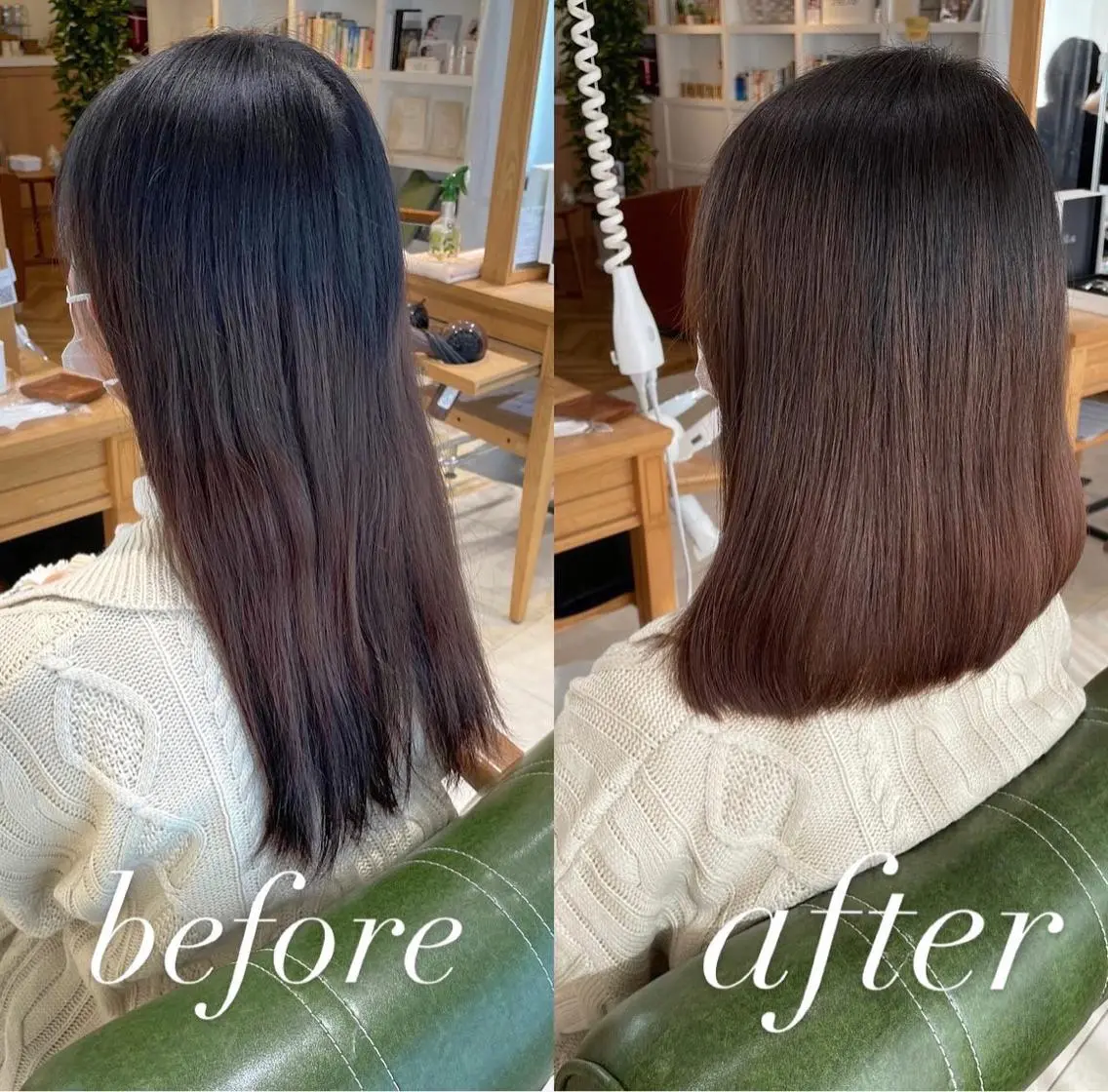 ミディアム 髪質改善 トリートメント カット ヘアカラー トリートメント 過去一の柔髪ヘア 🌿einshairのヘアスタイル