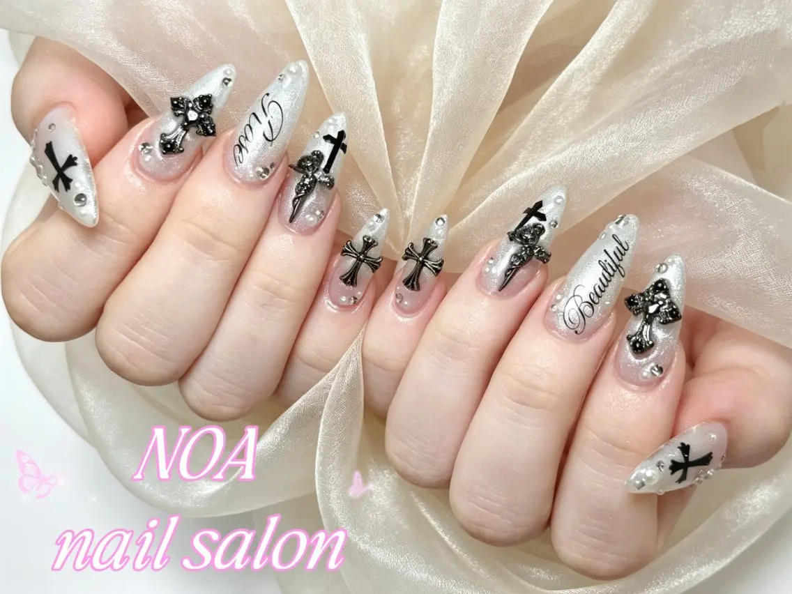 ロング 韓国風ヘア ハンドネイル Noa Nail みつきのネイルデザイン